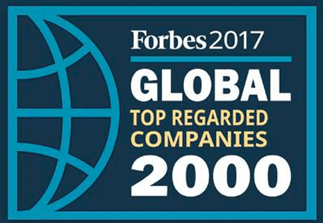Forbes 2017 Top Regarded Companies logo